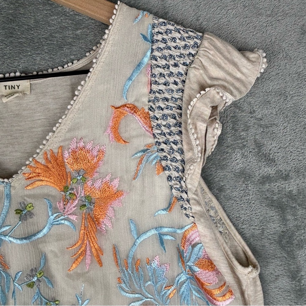 Anthropologie TINY Floral Frieda Embroidered Top Womens Large - Picture 5 of 12
